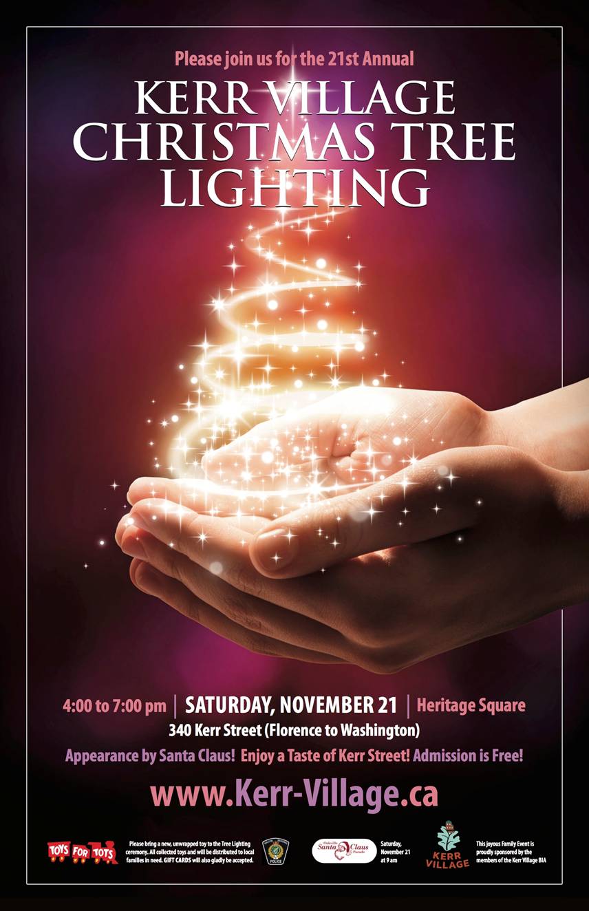 21st Annual Christmas Tree Lighting - Kerr Village - Saturday, November 21st 4-7 pm